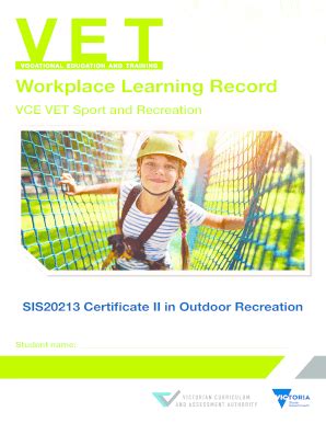 Fillable Online VET Workplace Learning Record This Workplace Learning