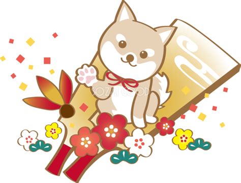 戌年羽子板和風2018柴犬のかわいい無料イラスト80197 素材good