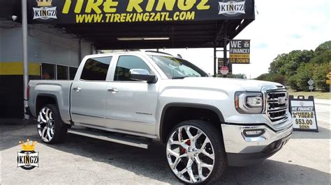 2018 Gmc Sierra On 28 Snowflake Replica Wheels Youtube