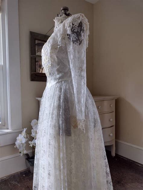 S Jessica Mcclintock Victorian Revival Vintage Dress Wedding