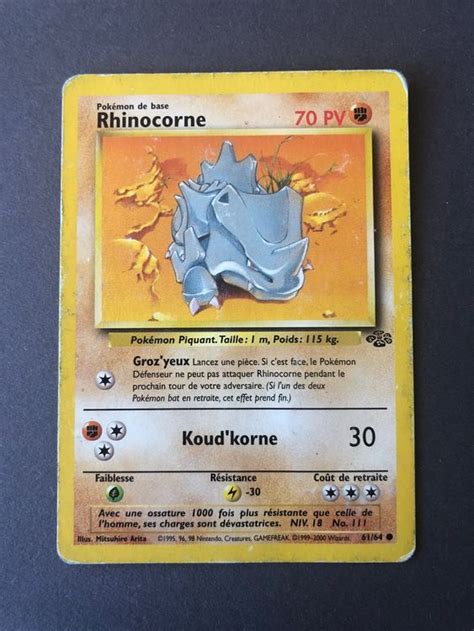 Jungle Rhinocorne Fr Wizards Carte Pokemon Vintage Kaufen Auf