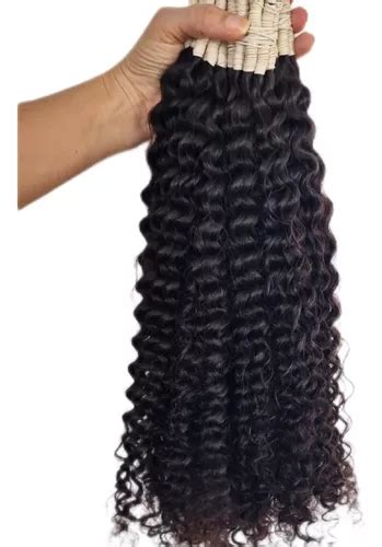 Cabelo Brasileiro Cacheado Humano 50 55cm 50 Gramas Limpo