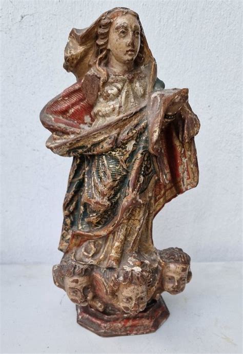 Sculpture Vierge et lenfant Bois XIXe siècle Catawiki