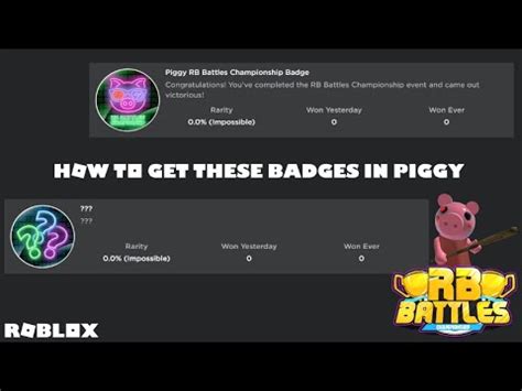 How To Get The Rb Battle Badges In Piggy Youtube