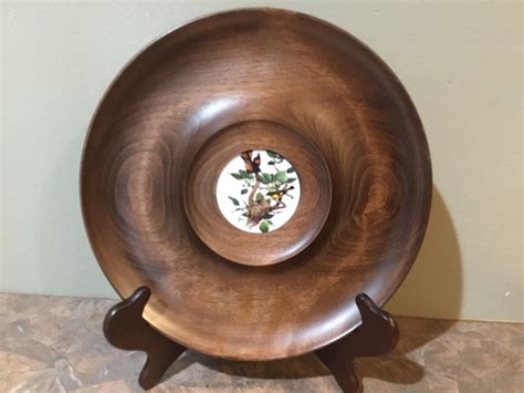 Woodbury Woodware Inc Hand Turned Cheese Plate 1970 Etsy Wood