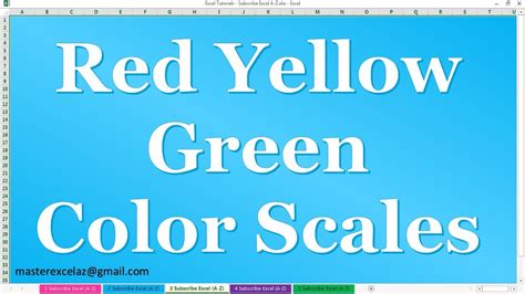 How To Create Red Yellow Green Color Scales In Conditional Formatting