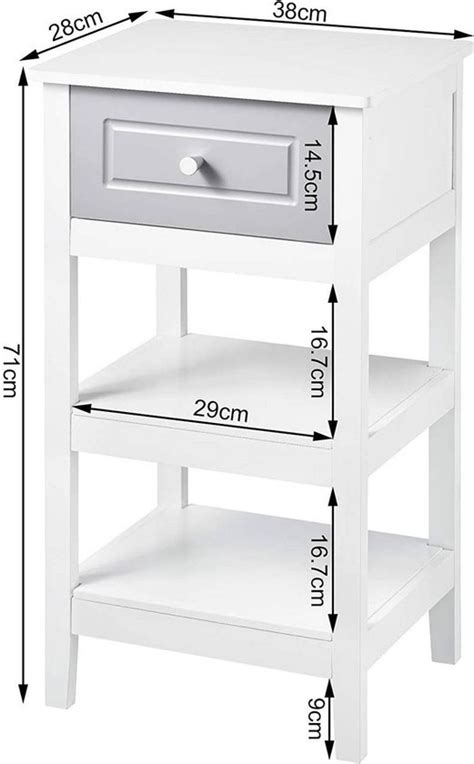 Nachtkastje Met Lade En Planken Van Mdf Wit Bol