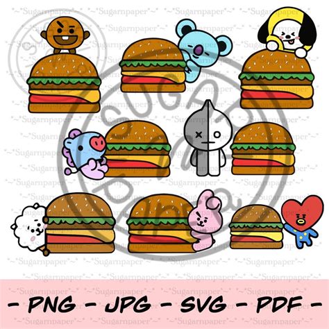 BTS Svg BT21 Svg BTS Character Svg Svg Files For Cricut Etsy