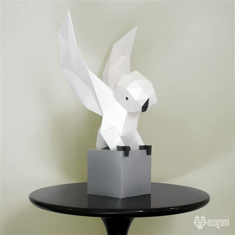 Owl sculpture 3D papercraft template