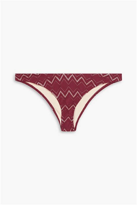 Zimmermann Lattice Trimmed Bikini Briefs In Burgundy Endource