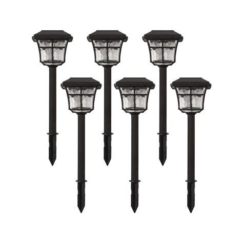 Hampton Bay Solar Powered Dark Bronze Outdoor Integrated Led 3000k Warm