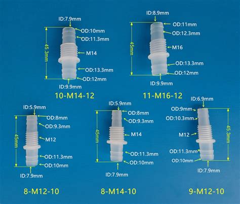 Plastic Straight Reduction Barbed Thread Panel Mount Bulkhead Reducing