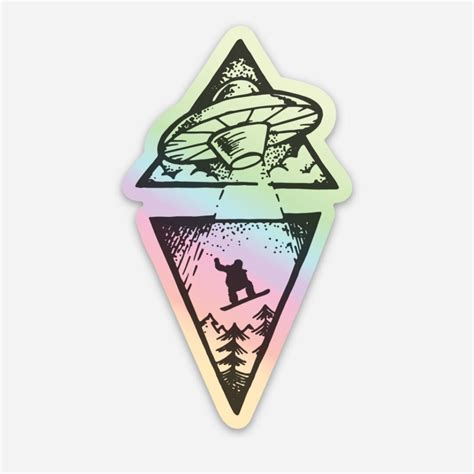 holographic snowboard sticker etsy