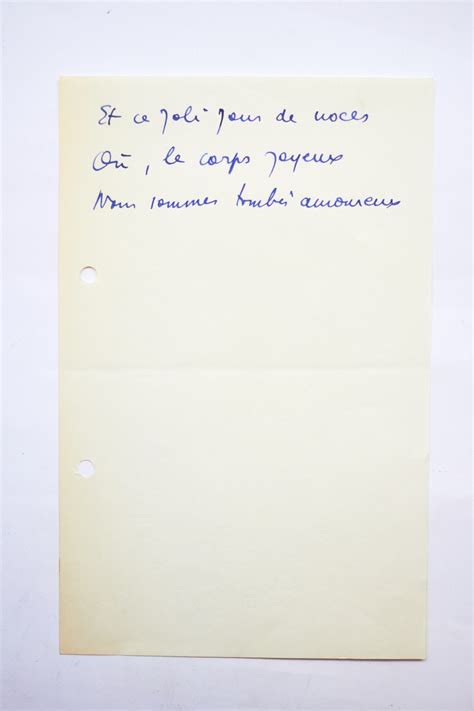 Manuscrit Autographe Complet De La Chanson De Boris Vian Intitul E Ce