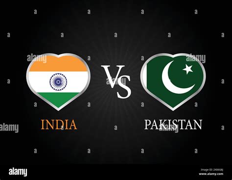 India Vs Pakistan Cricket Match Concept With Creative Illustration Of