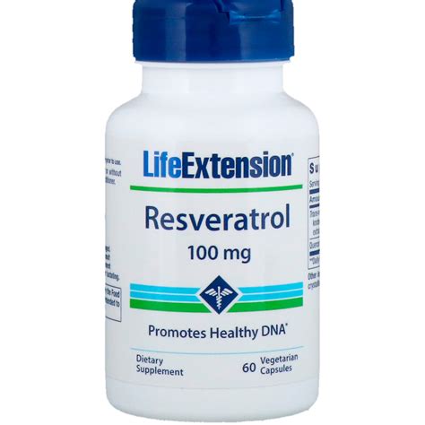 Life Extension Resveratrol 100 Mg 60 Vegetarian Capsules By Iherb