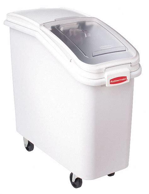 RUBBERMAID COMMERCIAL PRODUCTS 29 1/4 in" x 13 1/8 in" x 28 in Mobile Bulk Storage, White ...