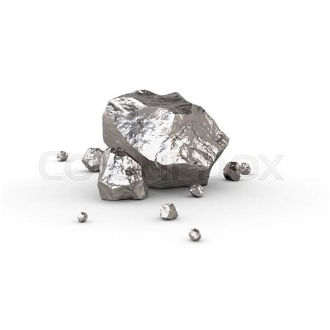 Nickel, mineral raw materials isolated ... | Stock image | Colourbox