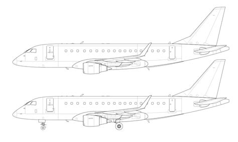 Embraer ERJ-175 blank illustration templates – Norebbo