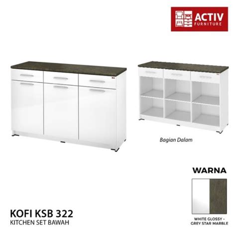 Jual Lemari Dapur ACTIV KOFI KSB 322 Kitchen Set Minimalis Putih