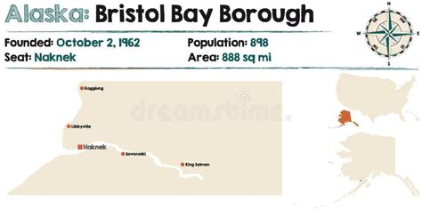 Map of Bristol Bay Borough in Alaska Stock Vector - Illustration of ...