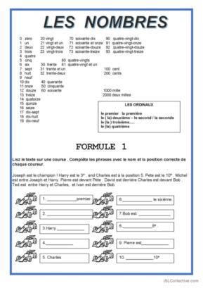 Les Nombres Ordinaux Exercices Pdf