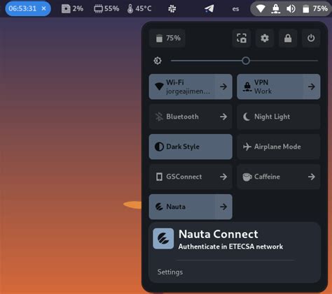 Nauta Connect Gnome Shell Extensions