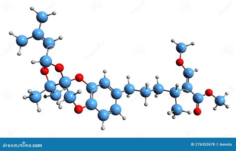 Pyraclostrobin Fungicide Molecule Skeletal Formula Vector Illustration