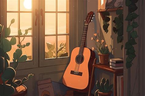 Premium Photo Heartfelt Lofi Music With Acoustic Guitars Singing And