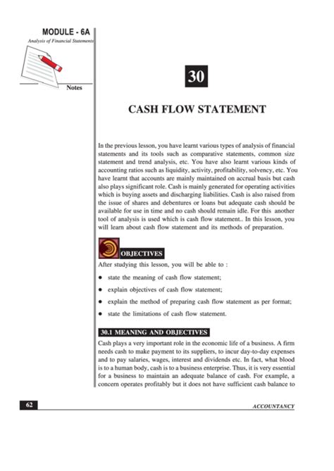 Cash Flow Statement printable pdf download