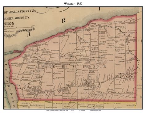 Webster, New York 1852 Old Town Map Custom Print - Monroe Co. - OLD MAPS