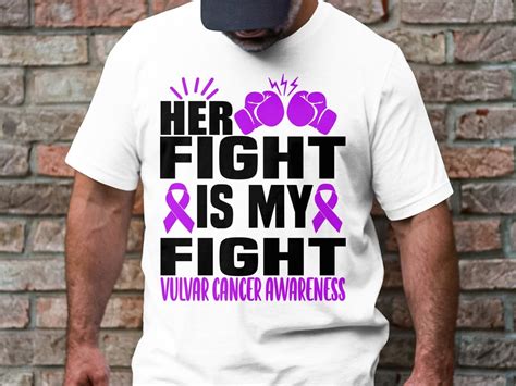 Vulvar Cancer Awareness Svg Png Her Fight Is My Fight Svg Png Purple