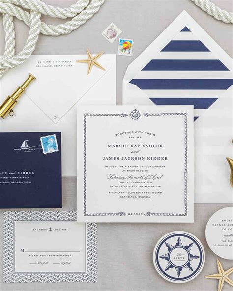 Nautical Wedding Invitations Perfect For A Waterfront Celebration Martha Stewart Weddings