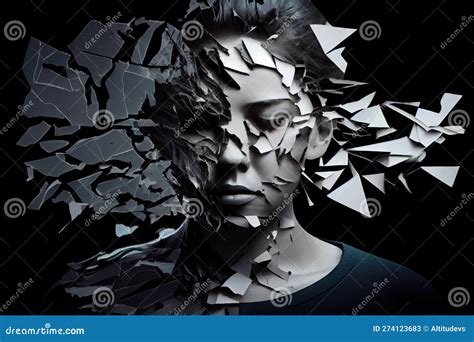 Person With Disorganized Mind And Fragmented Thoughts Experiencing