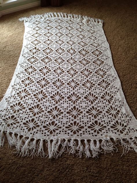 Lacy White Crocheted Afghan White Afghan Crochet Blanket Etsy In 2020