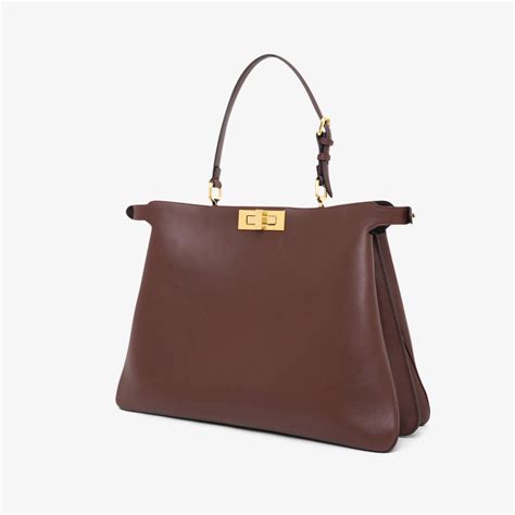 Peekaboo Soft Large Leather Brown Fendi