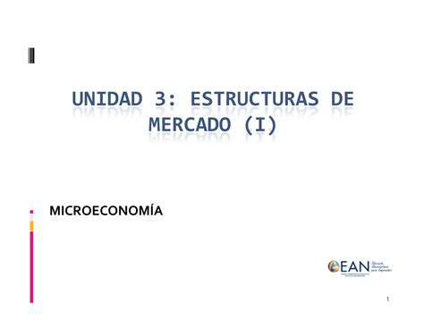 Clase Unidad Iii Parte I Unidad Estructuras De Mercado I