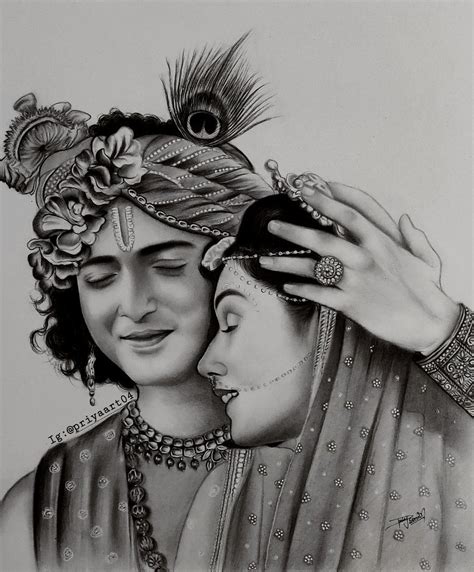 Radha Krishna Serial Pencil Drawing