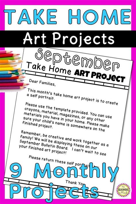 Monthly Take Home Art Projects For Preschool Or Kindergarten