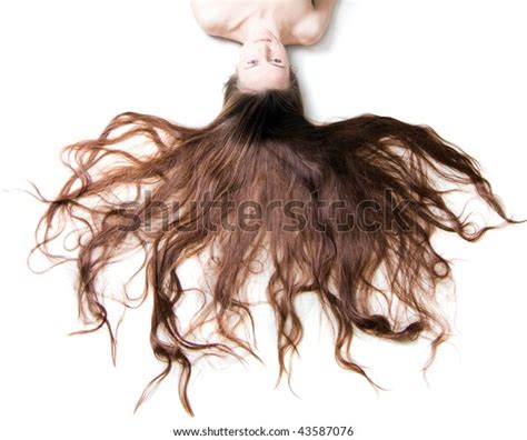 Naked Woman Long Brown Hair On Stock Photo Edit Now