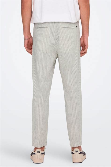 ONLY SONS Linus Life Linen Mix Stripe Pant Moonstruck