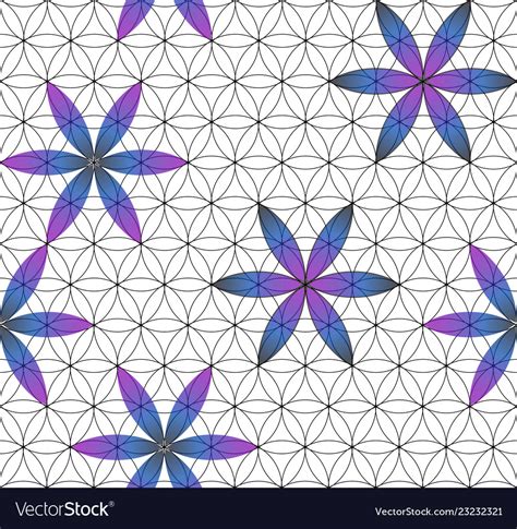 Flower Life Sacred Geometry Seamless Pattern Vector Image