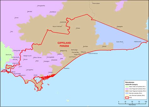 Gippsland Vic Primary Health Network Phn Map Australian