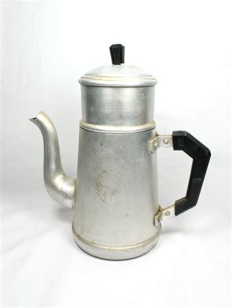 French Vintage Aluminum Coffee Pot Drip Brew Coffee Maker