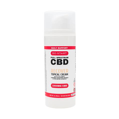 Recover Cbd Topical Cream 1500mg 3oz Restart Cbd And Thc