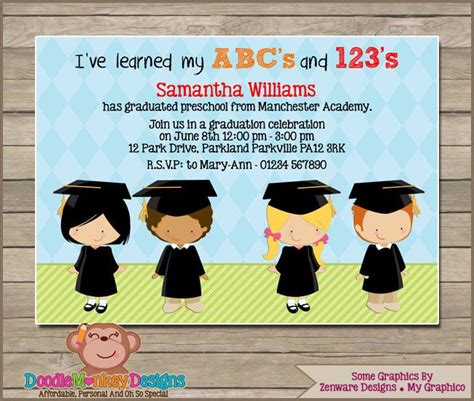 pin by stephanie kopaniasz on preschool graduation kindergarten invitations