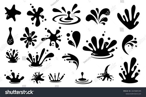 Black Sea Ocean Waves Stencil Water Stock Vector Royalty Free