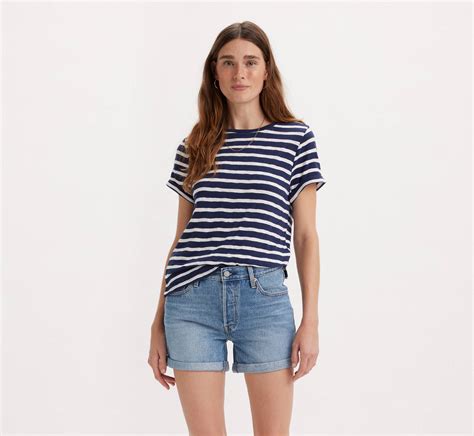 Striped Margot Short Sleeve T Shirt Blue Levis® Ca