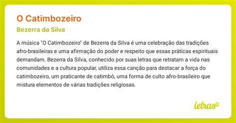 O Que É Catimbozeiro - Significado da música O CATIMBOZEIRO (Bezerra da Silva) - LETRAS.MUS.BR