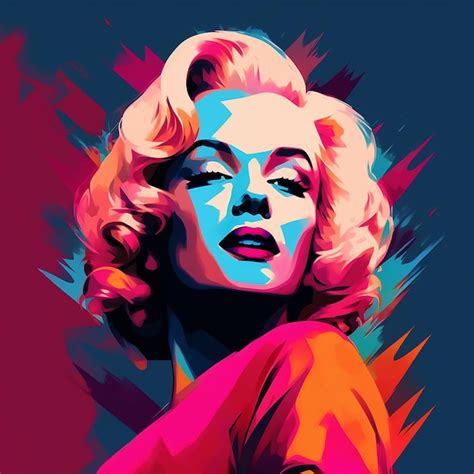 Angeloso Retrato Geom Trico De Marilyn Monroe Composici N De Arte Pop